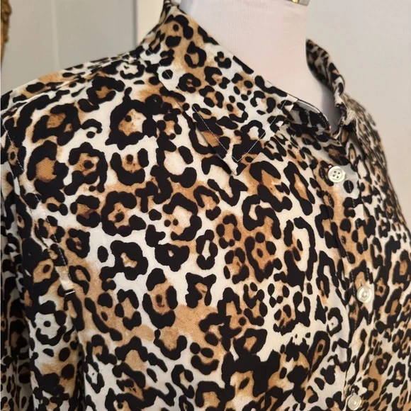 Talbots 3X Leopard Print Button-Up Shirt Casual Animal print Women’s - Picture 5 of 10